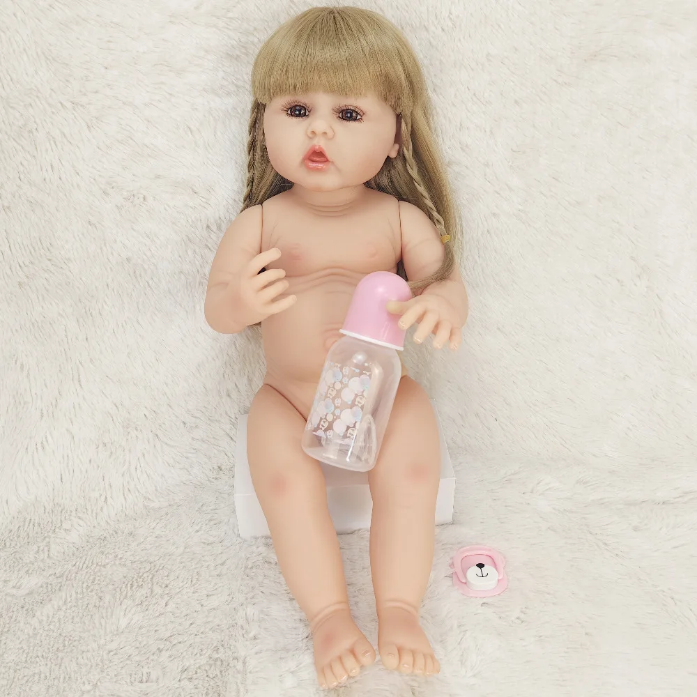55cm Baby Kids Reborn Baby Doll Soft Vinyl Silicone Lifelike Super Cute Newborn Baby Toy for Girls Birthday Gift
