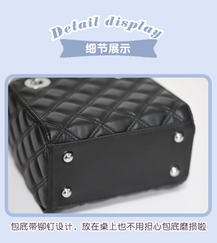 Mine Mass-Produced Japanese Girl Hand Made Bag Bowknot Sweet Cool Diana Bag with Bag Pendant Ladies Small Leather Bags