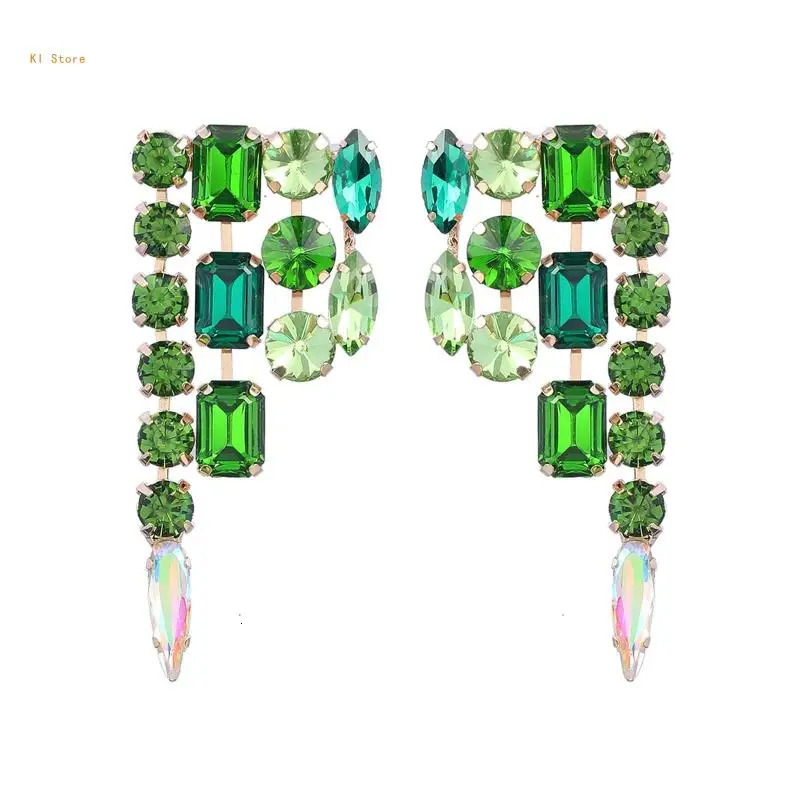 Fancy colored diamond earrings fashionable pendant earrings Christmas jewelry gifts 241031