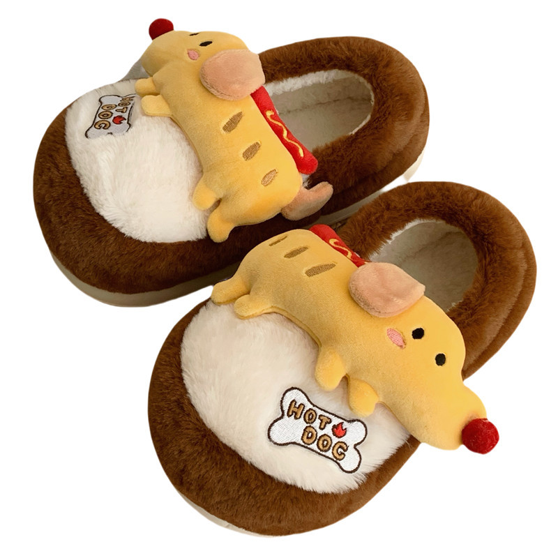 Slippers Fun Cute puppy dog Cute slippers for women Girls Fashion Kawaii Fluffy winter warm women's slippers 2024