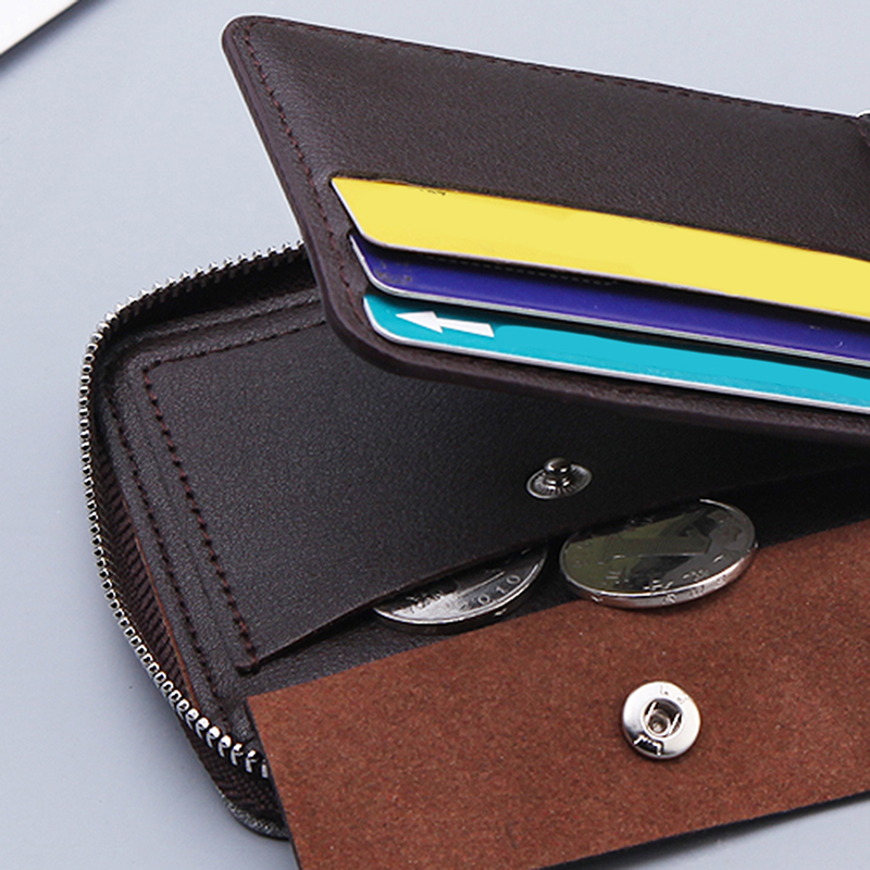 Fashionable Men's Multi-function Multi-Card Slot Short Wallet Zipper Wallet Canvas Small Wallet