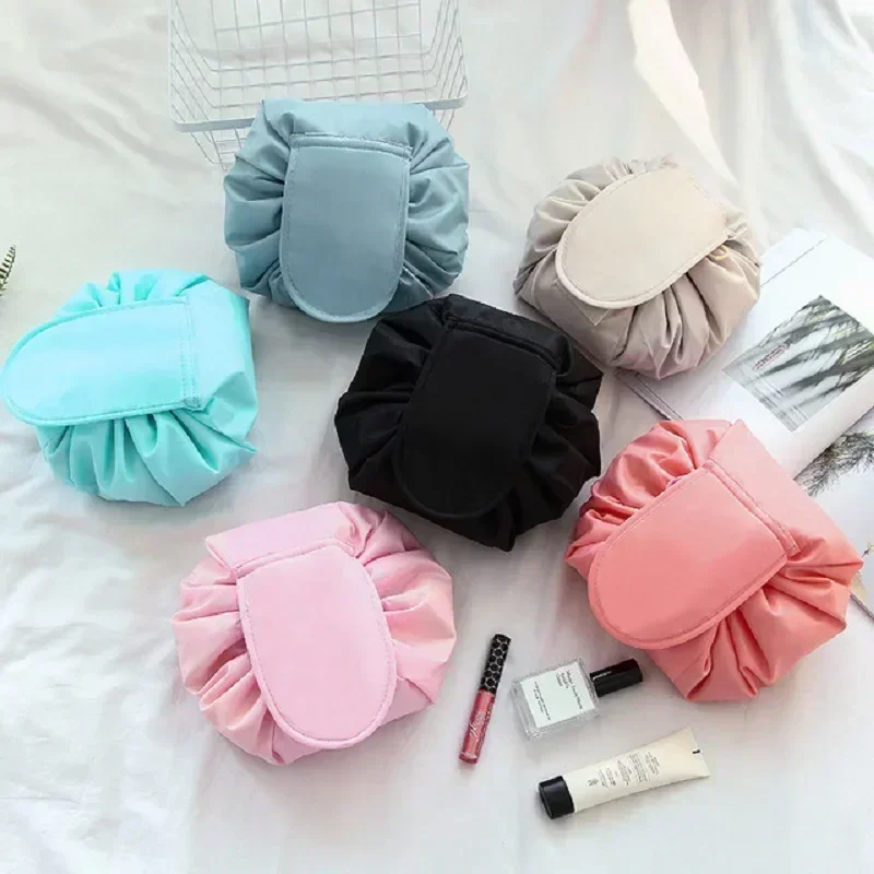 Women Drawstring Cosmetic Bag Large Capacity Makeup Organizer Travel Waterproof Toiletry Storage Bag Portable Beauty Case