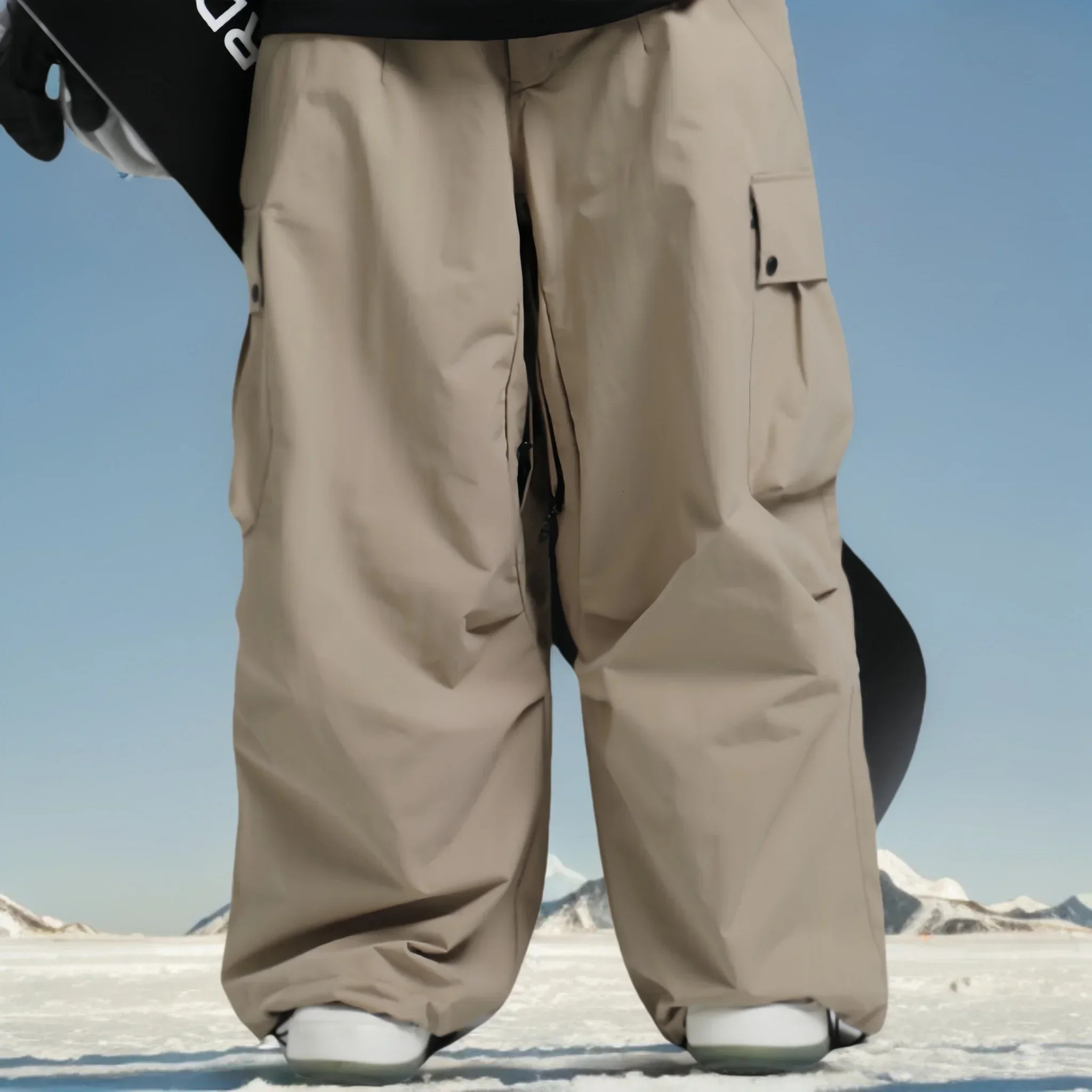 New Outdoor Skiing Warm Ski Trousers Snow Clothes Women Loose Snowboard Wear Waterproof Windproof Men Winter Cargo Pants