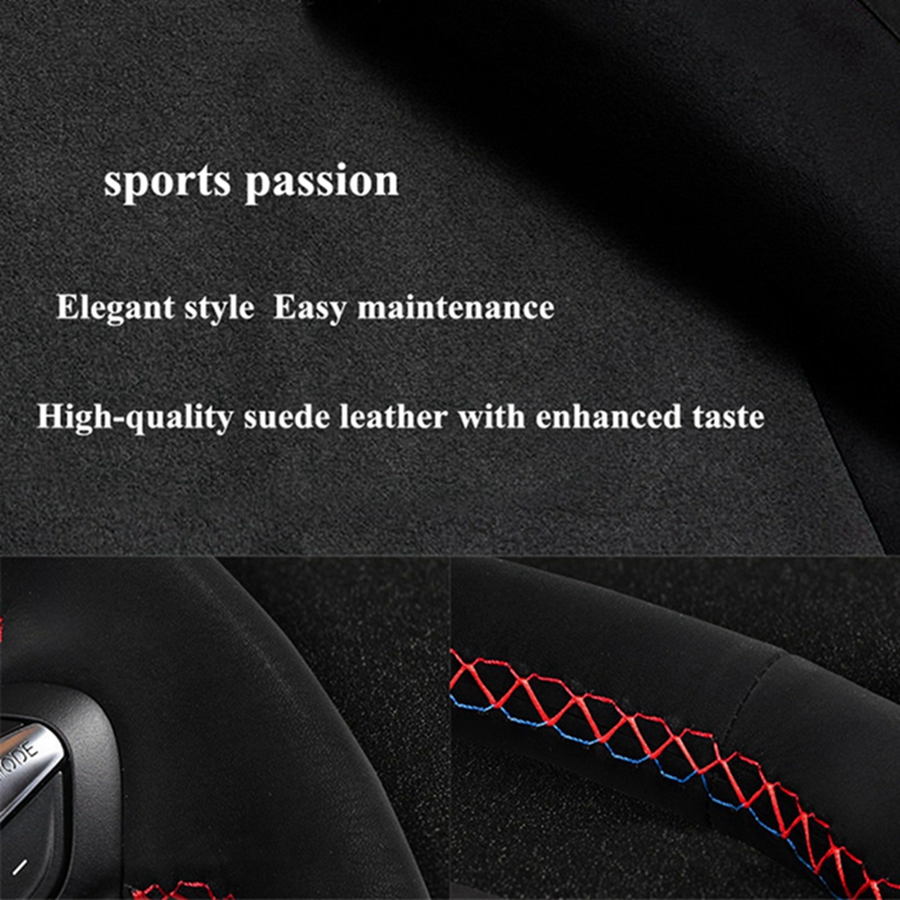 Anti-slip Black Suede Car Steering Wheel Cover For BMW 3 Series E36 E46 1995-2000 5 Series E39 1995-1999 8 Series E31 1995-1997