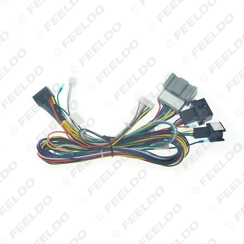 FEELDO Car Audio Radio DVD Android 16PIN Power Cable Adapter For Ford Fiesta Power Wiring Harness