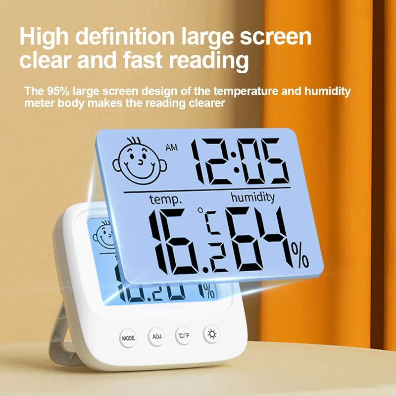 2pc New LCD Digital Temperature Baby Room Humidity Meter Backlight Home Indoor Electronic Hygrometer Thermometer Weather Station