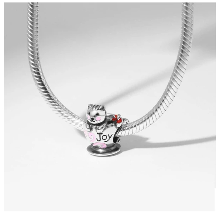 New 925 Sterling Silver Coffee Wine Family Girl Boy Heart Spacer Charm bead Fit Original Pendant Bracelet DIY Jewelry For Women