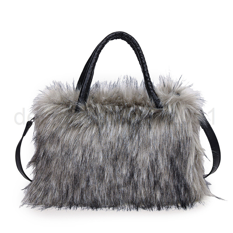 Niki Duncks Tote Bagbag Classic Designer Fashion 10a Top Woman Handbagevening Bags New Womens Square Plush Imitation Fur Raccoon Hair Handbag Large Ca