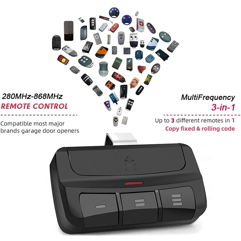 YNG600 MultiFrequency Garage Door Remote Control Duplicator 280MHz-868MHz Copy Gate Opener Garage Command Hand Transmitter