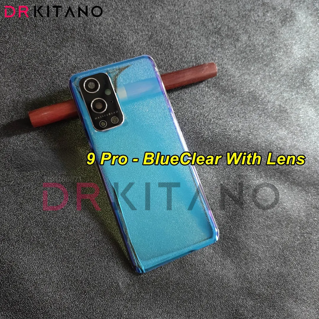 DRKITANO Clear Glass Back Cover For OnePlus 9 Pro 9R Battery Door Panel Rear Housing Case With Camera Lens Replacement+Sticker