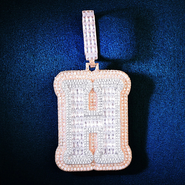 Hello hip-hop A~Z Single Big Letter Pendant Iced Out Zircon Hip Hop Necklace Chain For Men Rock Rapper Jewelry