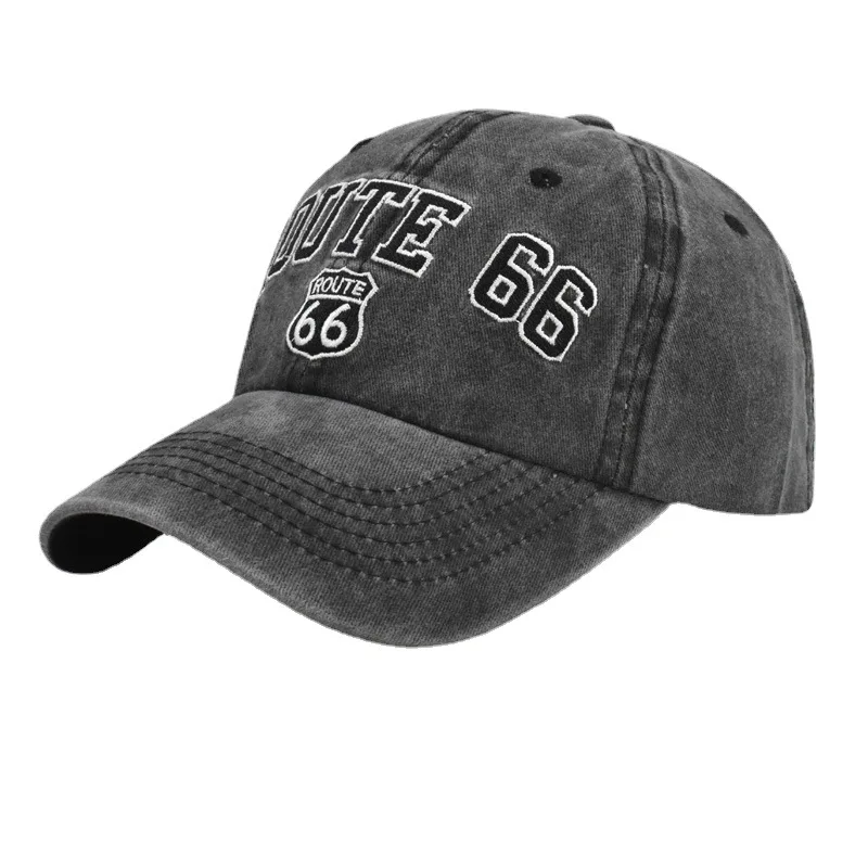 ROUTE 66 Embroidered baseball cap Trend baseball hat Cowboy hat visor hat