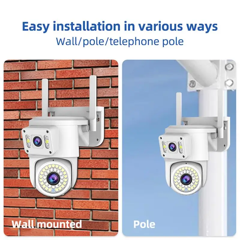 4MP Dual Lens WIFI IP Camera HD Dual Screen PTZ Camera AI Auto Tracking Security CCTV Camera Video Surveillance Yoosee APP