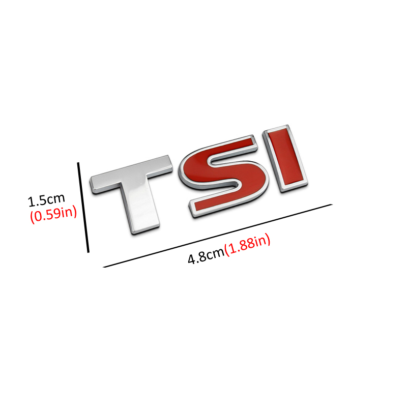 DSYCAR 1Pcs New 3D Metal TSI Car Side Fender Rear Trunk Emblem Badge Decals for Volkswagen Sagitar Golf Magotan Polaris Boracay