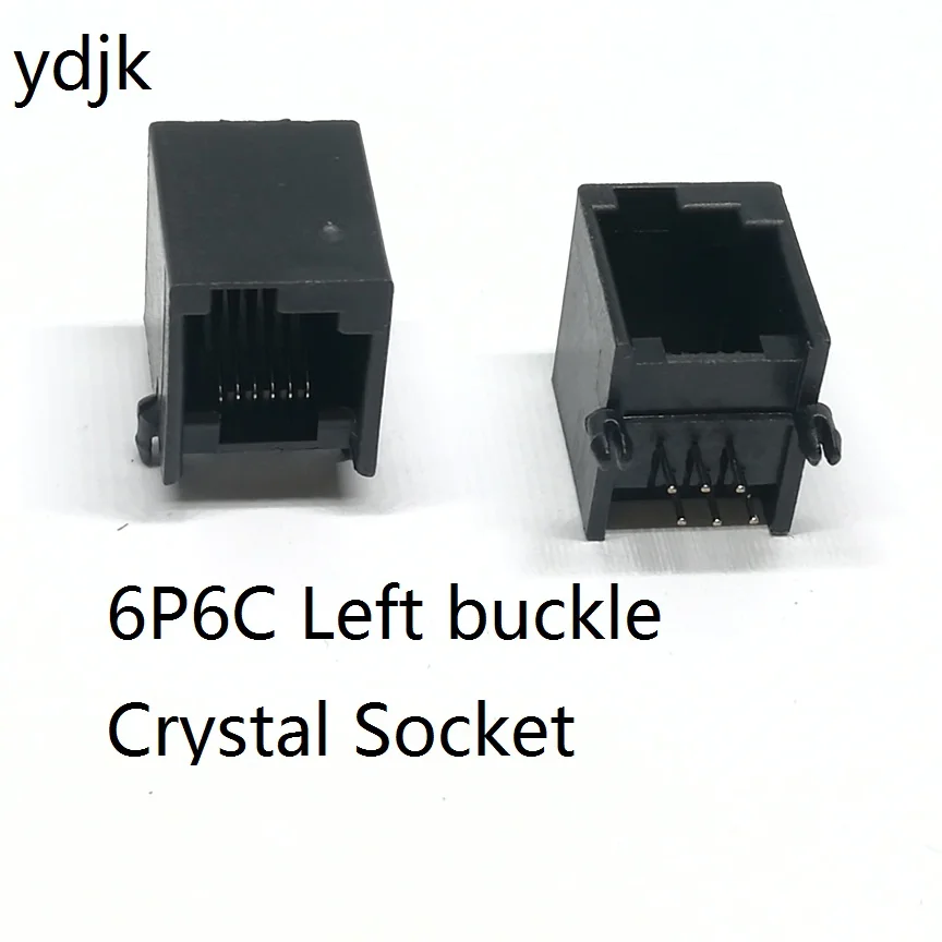 1 2PCS/LOT RJ11 RJ12 6P6C Left Buckle/Right Buckle Crystal Socket Telephone Jack Female Connector For EV3 NXT