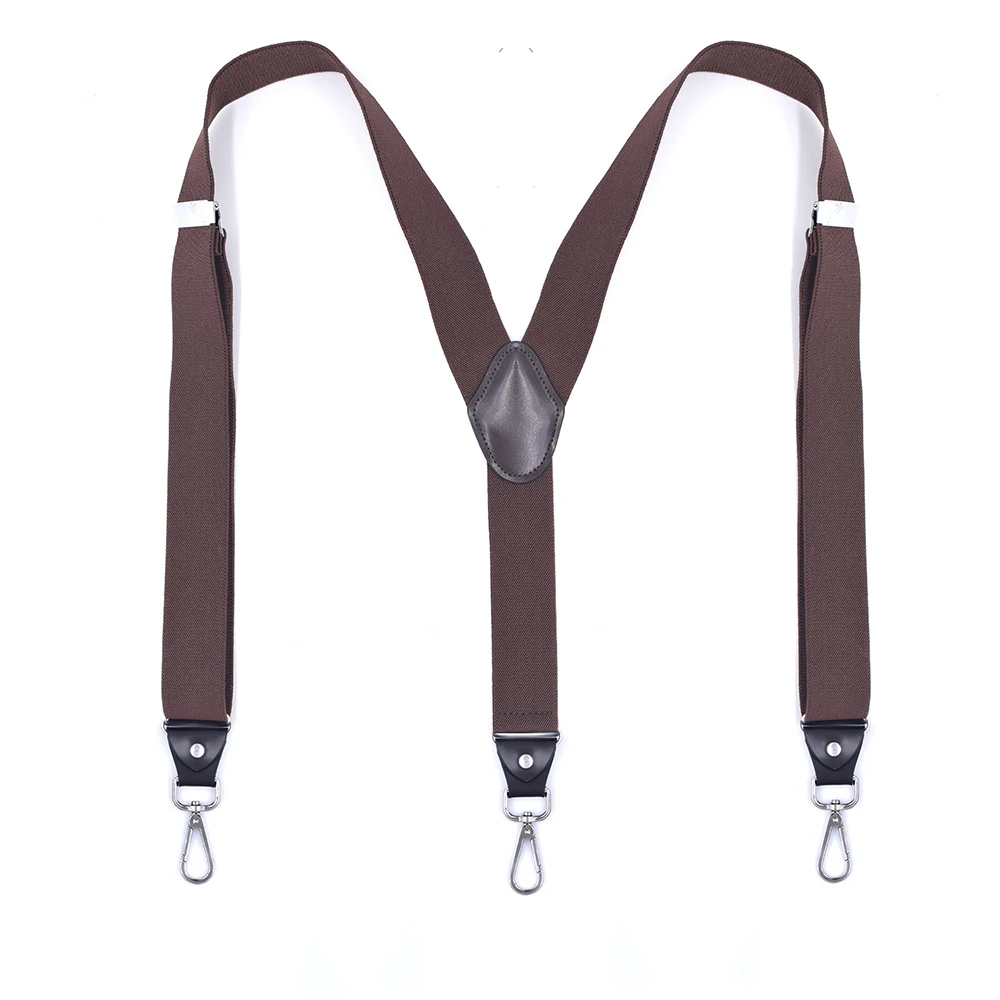 Heavy Duty Suspenders with Swivel Hooks for Men Work Jeans Y Back Big and Tall Adjustable Elastic Trouser Braces Belt Loop Strap