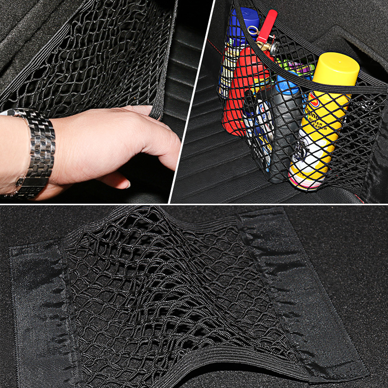 Auto Net Grid Pocket Holder Car Trunk Storage Bag Mesh SUV Lage Sticker Interior Organizer Stuff Netting Nylon 5
