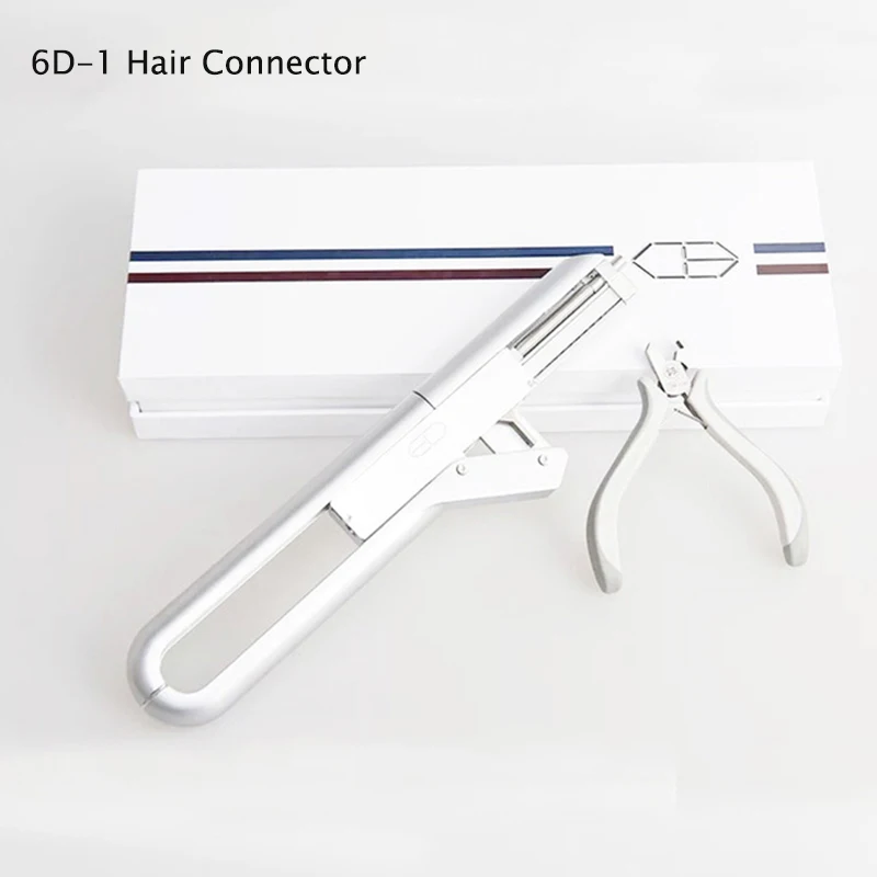 6D Hair Extensions Machine With10 pins Human Hair Connector Kits 6D Micro Link Remove Hair Plier Set 6D Har Buckle Hair Comb