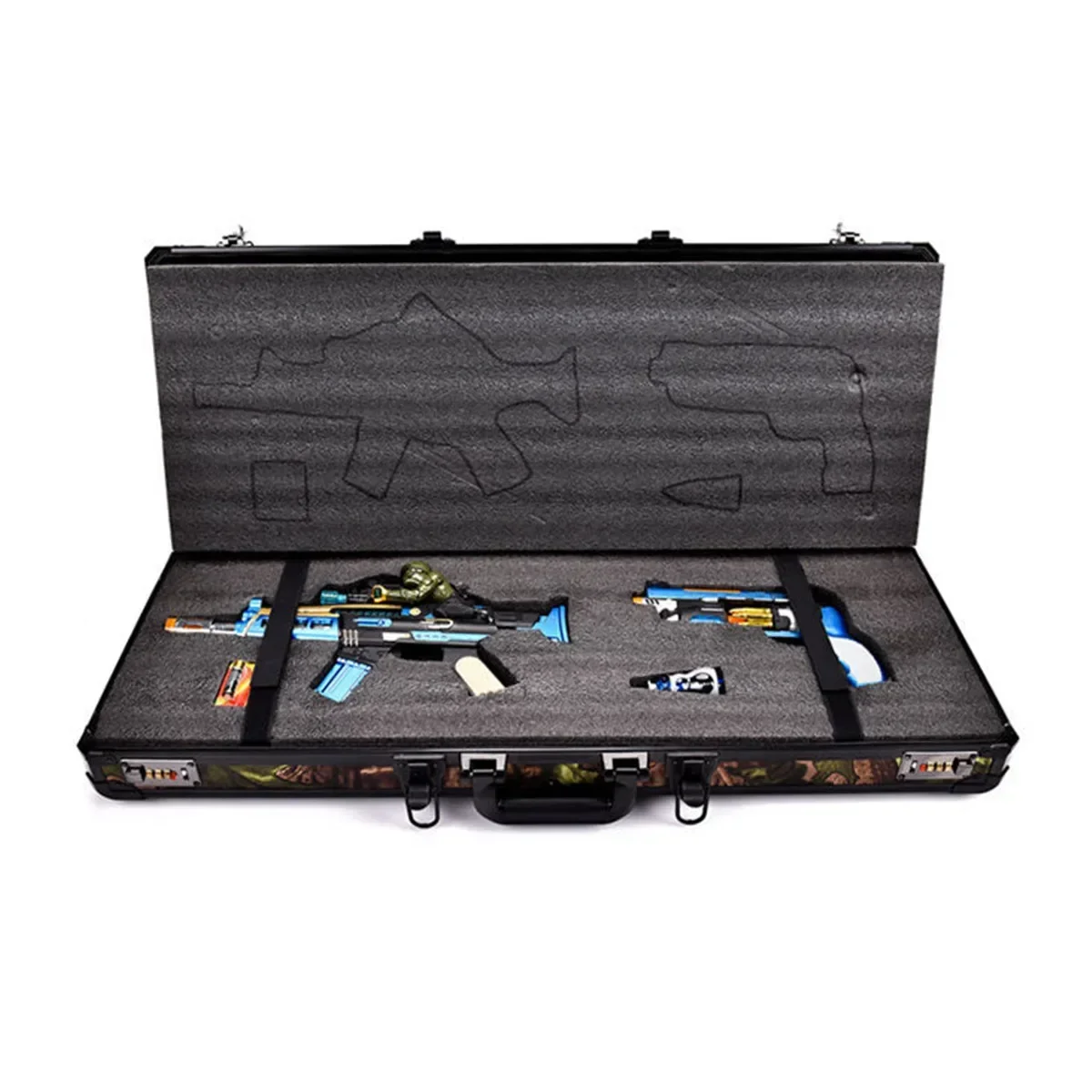 Extra Long Aluminum Alloy Tool Box Suitcase Instrument Case Fish Pole Case Equipment Safety Box Storage Box With Sponge