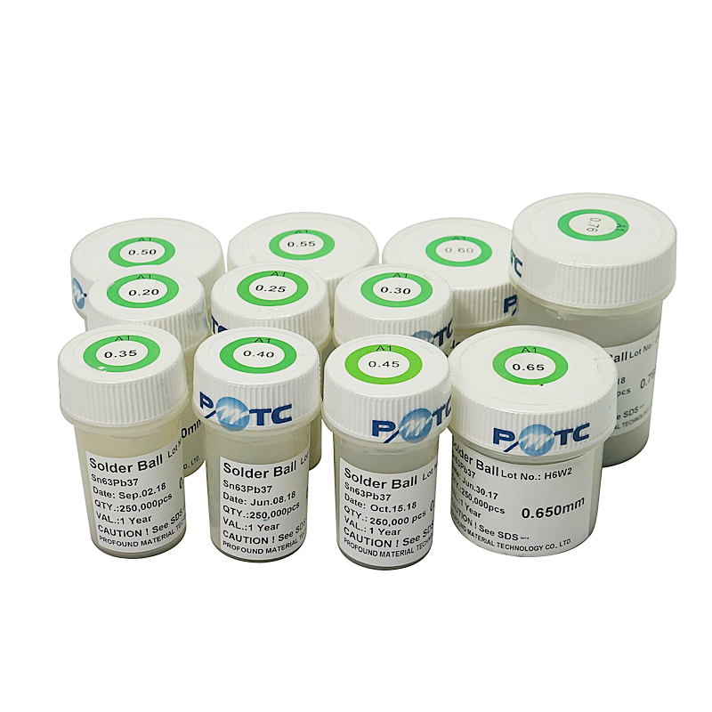 PMTC 250k 0.2 0.25 0.3 0.35 0.4 0.45 0.5 0.55 0.6 0.64mm Leaded Solder Balls for BGA Rework Reballing Solder Ball IC Chip Repair