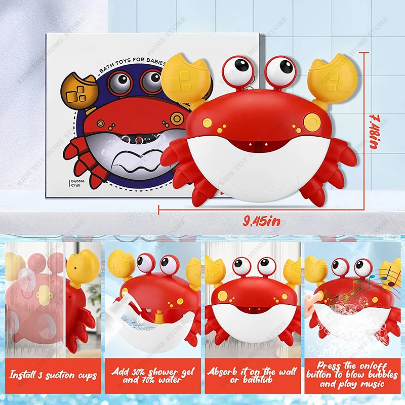 Crab Shaped Baby Bubble Bath Toys with Music Maker for tub Parent Child Machine During Time