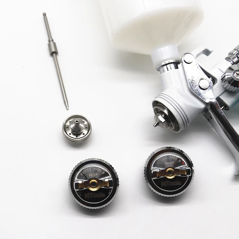 Spray Gun Nozzle 1.3 And1.8mm With 400CC Mix Tank And Adpater Car Paint Gun Varnish Paint Sprayer HVLP 4000B Air Spray Gun