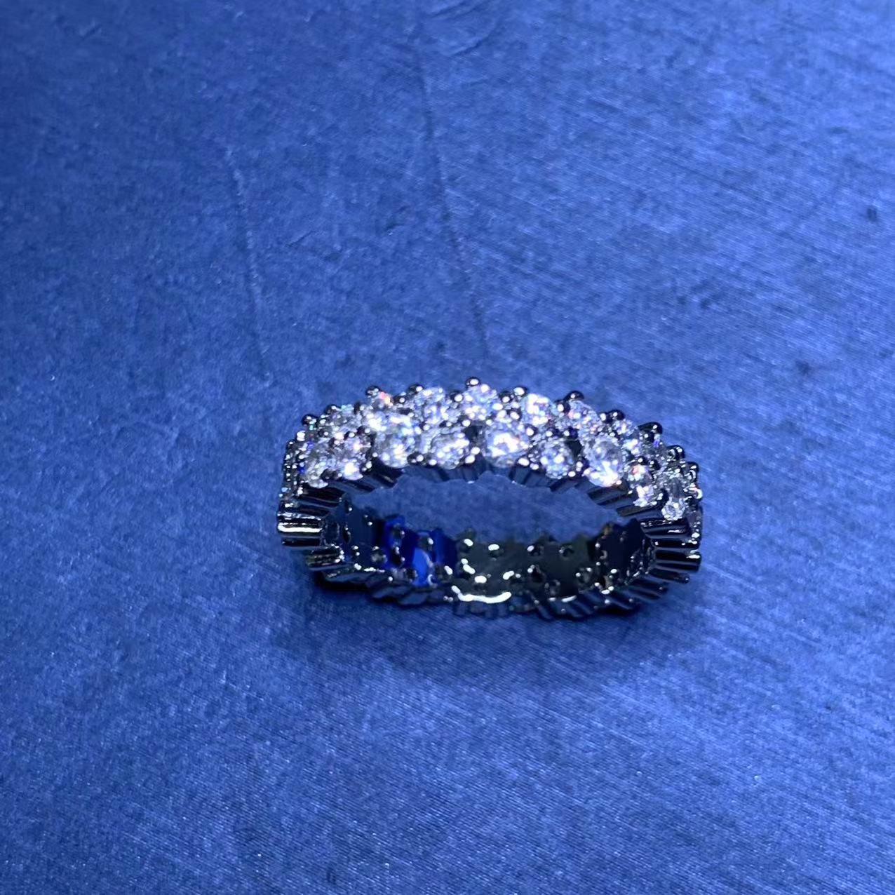 Free shipping blue stone square designer rings for women shine crystal bling dia sier retro vintage geometry love ring jewelry gift Free shipping