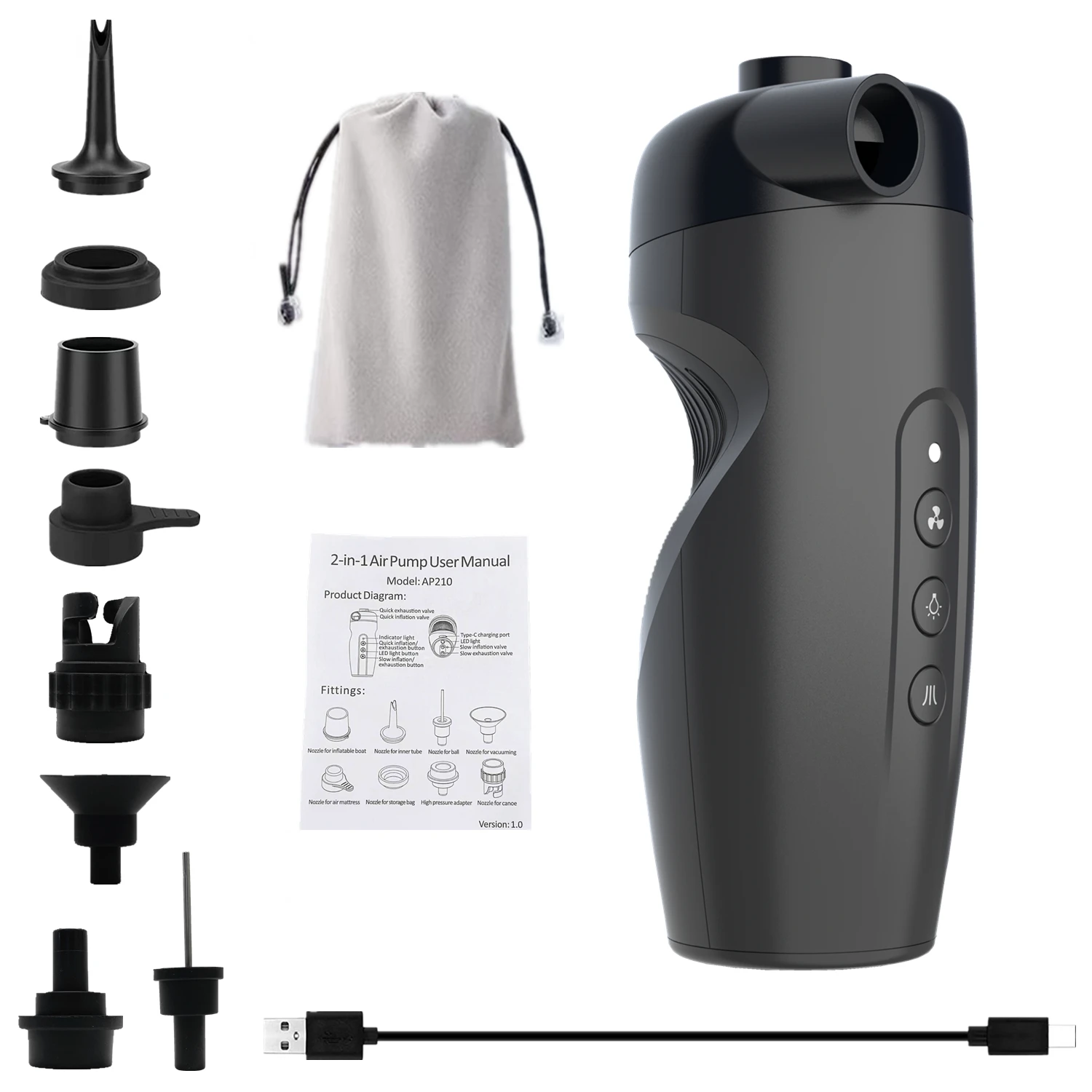 20PSI Protable Air Pump Electric Outdoor Deflatable Air Inflator For Inflatable Surfboard Paddle Stand Up Paddle Board Boat