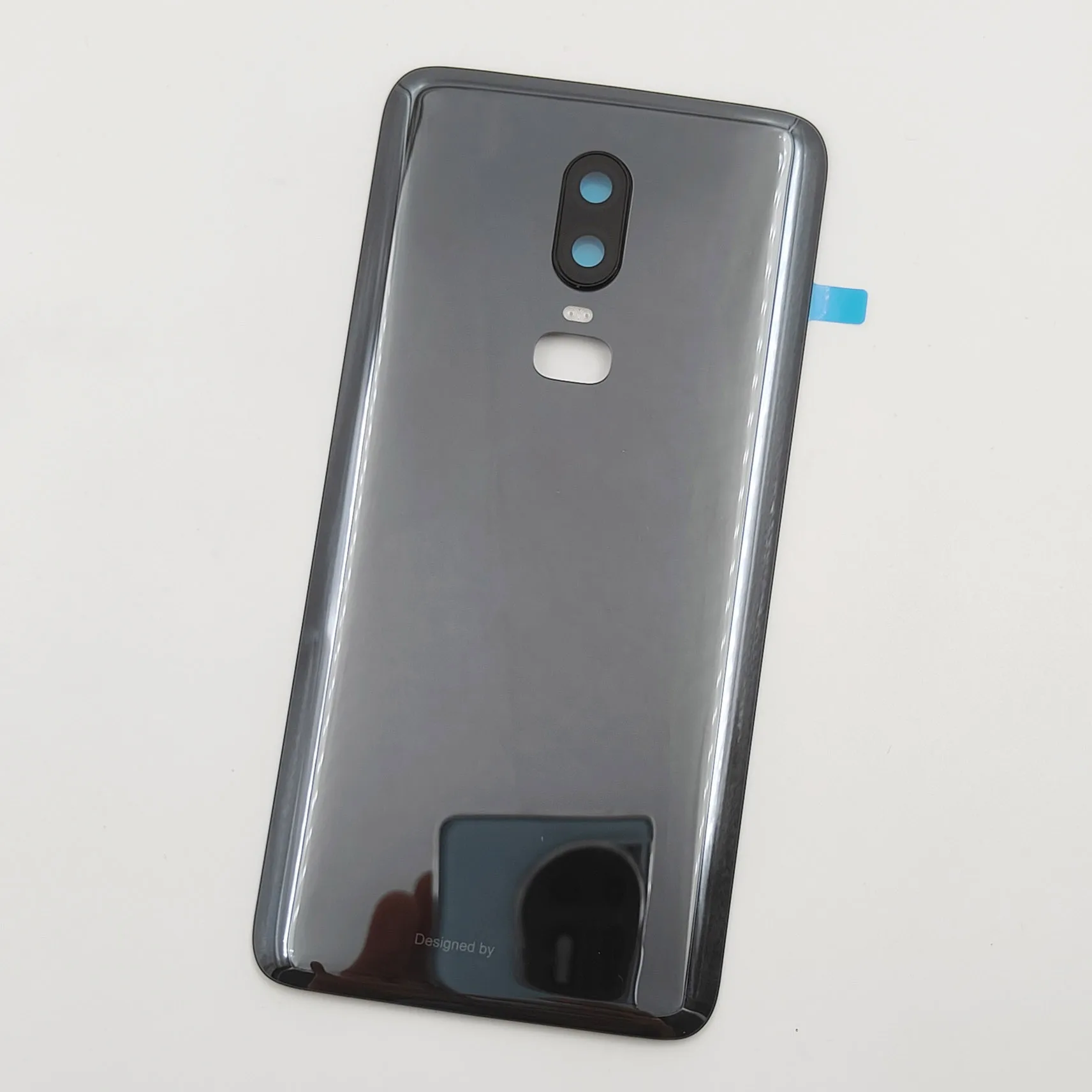 For OnePlus 6 Original Back Lid Glass Battery Cover Rear Door Housing Panel Case With Camera Frame Lens Flashlight Adhesive