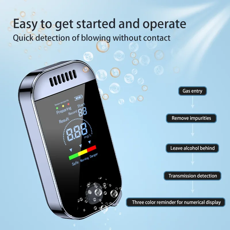 Brand New Alcohol Tester Professional Breathalyzer for Drunk Driving with Digital Display USB Rechargeable Breath Alcohol Tester