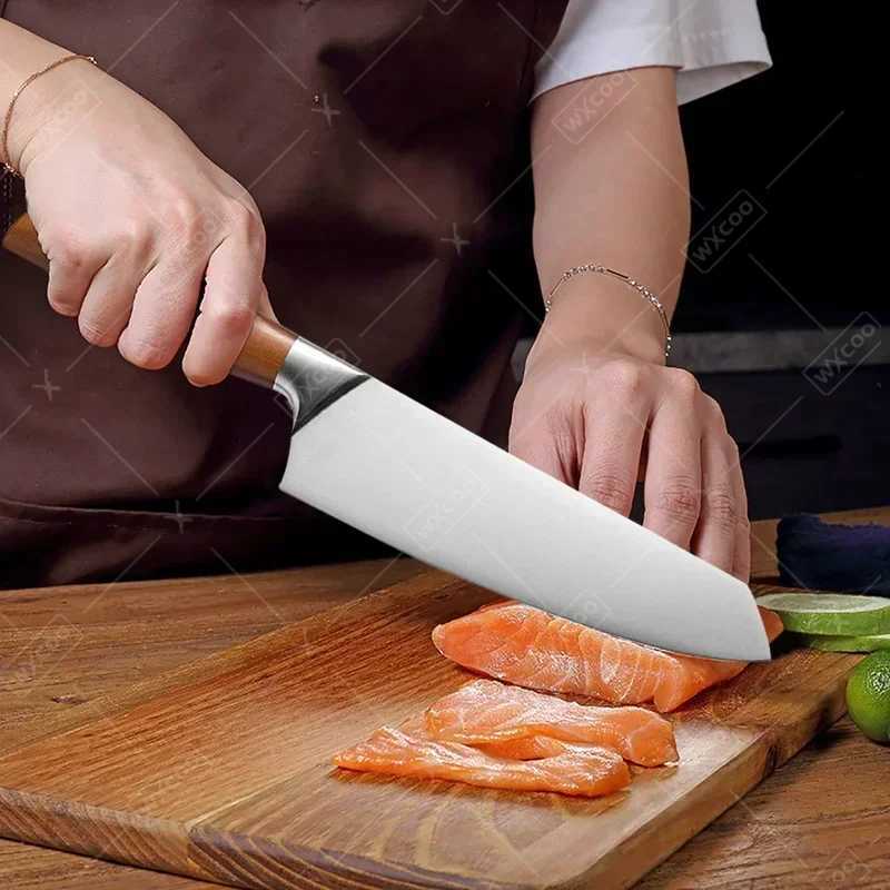 Professional Japanese Kitchen Knife Set Stainless Steel Fish Slices and Meat Chop Chefs Knife Slices Tripterygium Knives Cooking Tools X241102