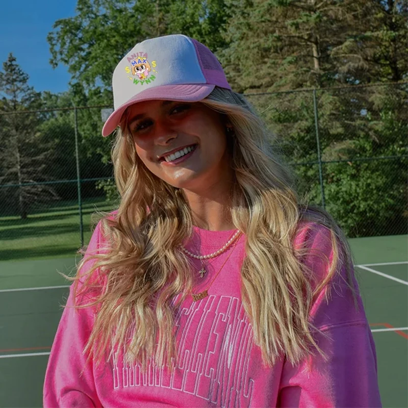 Anita Max Wynn Foam Trucker Hat Mesh Snapback Caps Adjustable Soft Trendy Cute Sun Beach Fisherman Cap Unisex Summer Cap
