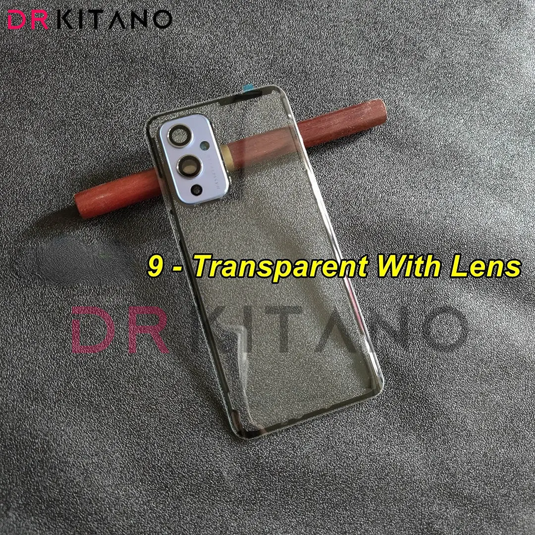 DRKITANO Clear Glass Back Cover For OnePlus 9 Pro 9R Battery Door Panel Rear Housing Case With Camera Lens Replacement+Sticker