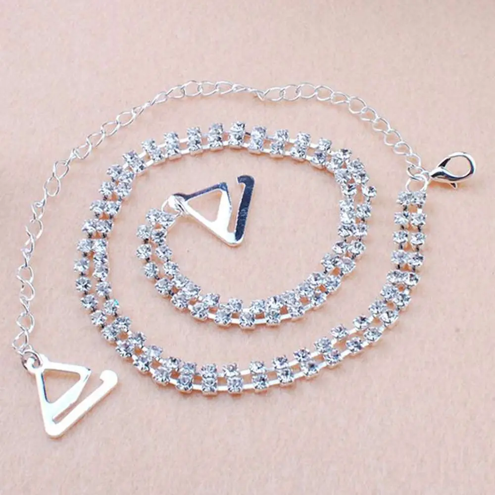 1 Pair Women Clothing Intimates Adjustable Metal Double Row Bra Straps Crystal Diamante Rhinestone Bra Shoulder Belt