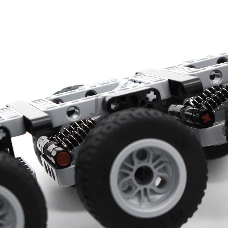 119pcs MOC High-Tech Car Wheels Set Building Block DIY Technical Pin Liftarm Parts Compatible with 3 Axled Trailer Brick Toys