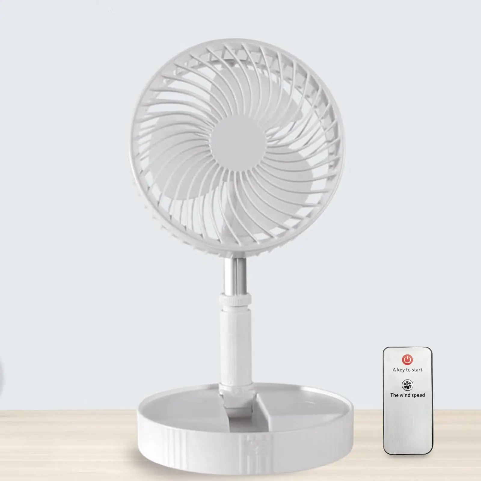 Air Cooling Fan with Remote Control USB Powered Foldable Desktop Fan 4 Speed Personal Floor Fan for Bedroom NightStand Kitchen