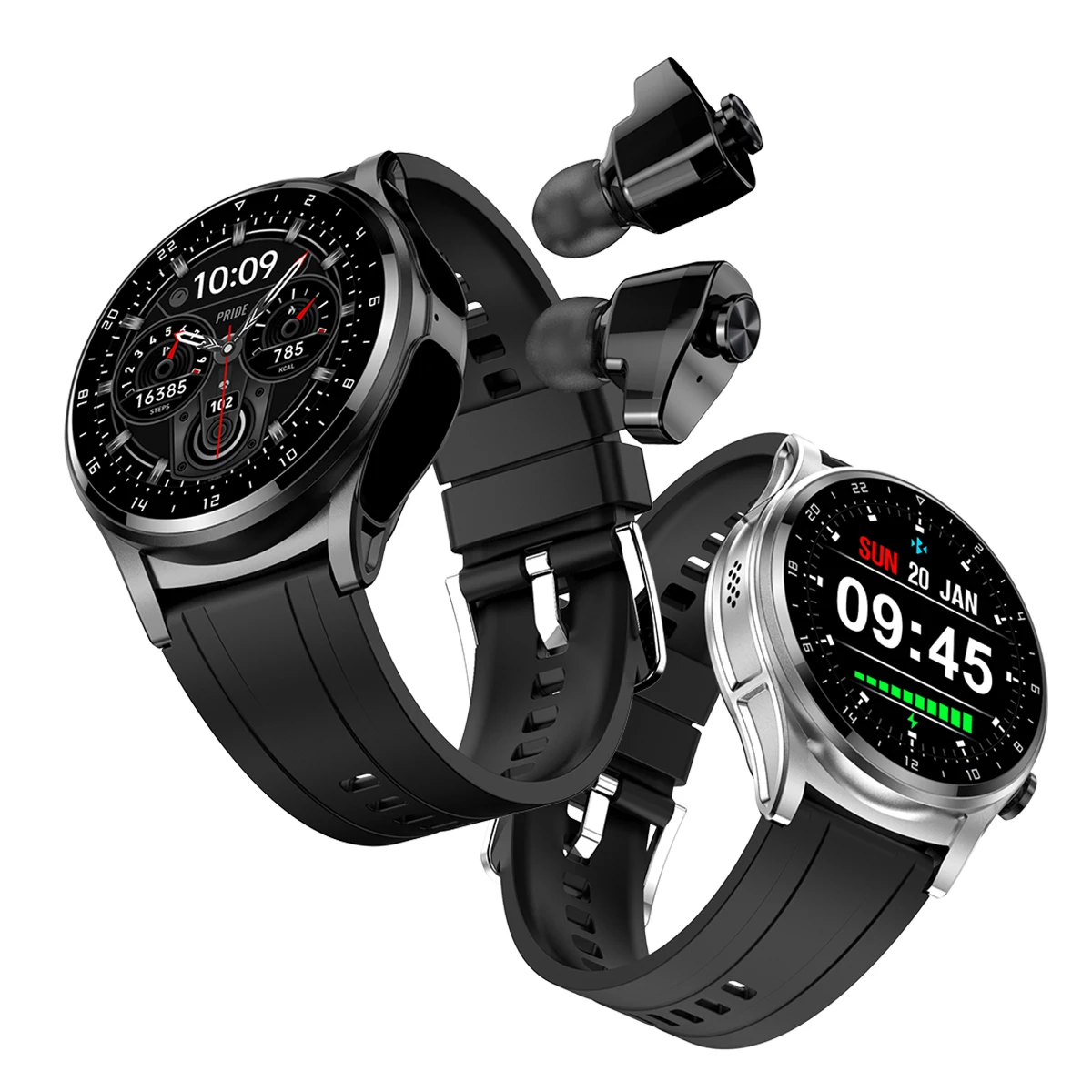GT66 Headphone Watch 2-in-1 Blood Oxygen Heart Rate Monitor Bluetooth Call Nfc Sports Health Alert Smart Watch For Men And Women