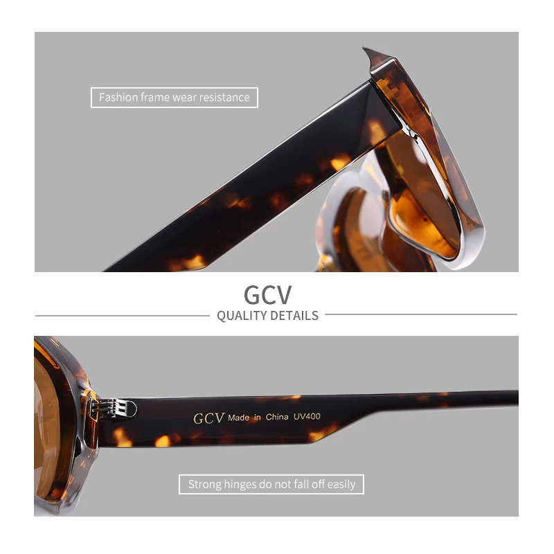 GCV acetate cat eye polarized sunglasses for womens fashionable outdoor glasses Uv400 UV resistant product quality 241031