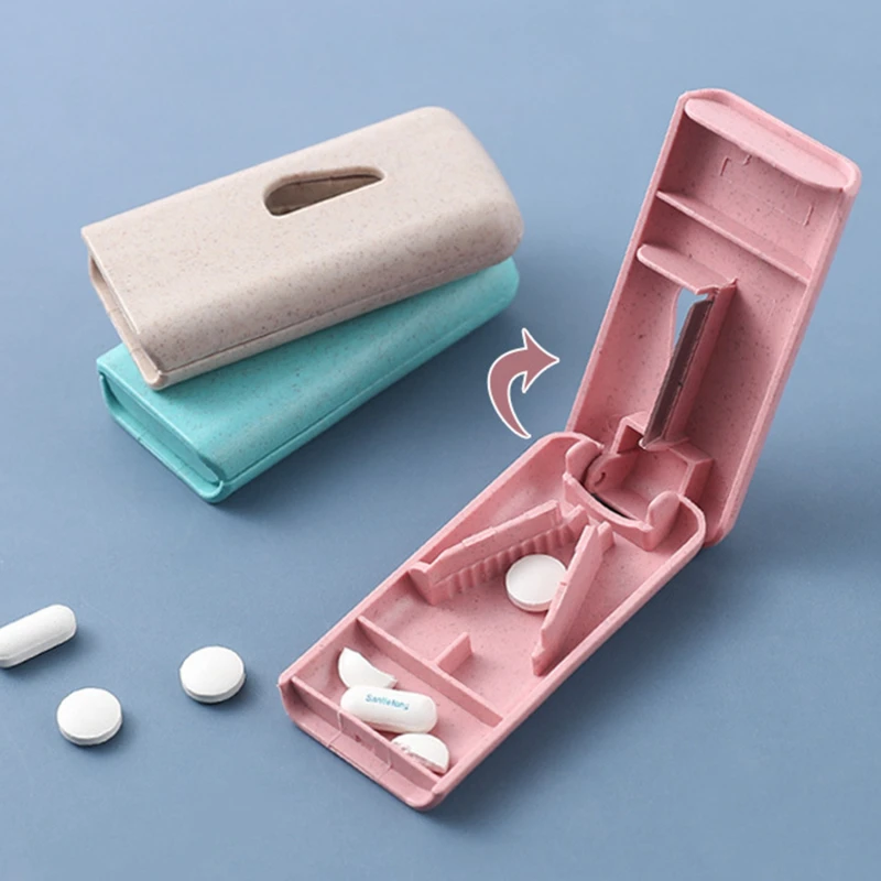 1pc Mini Plastic Medicine Pill Holder Useful Portable Tablet Cutter Splitter Pill new Case Storage Box Pill 2025 Tablet Cutter Divider