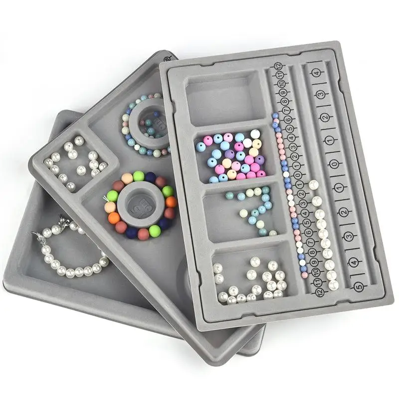 1-3pcs Flocked Bead Board 2025 Jewelry Making Measuring Tool DIY Bracelet Necklace new Accessories Finding Organizer Tray Craft Tool