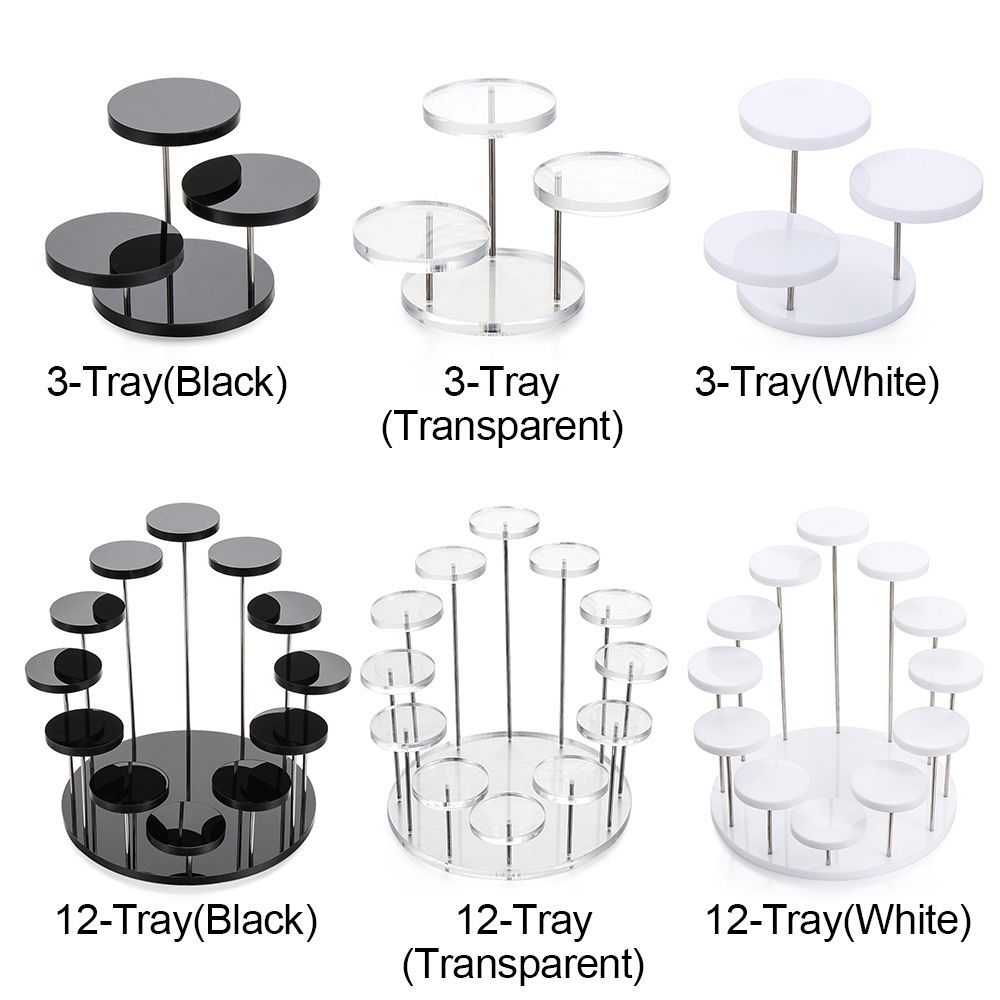 Acrylic Display Stand Jewelry Organizer Showcase Cupcake Stand Cake Dessert Storage Rack Holder Party Decor