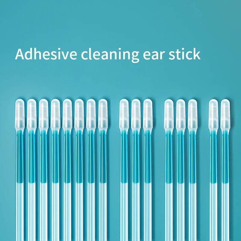 24pcs/box Sticky Ear Swabs Sticks Earpick Reusable Ear Cleaner Soft Silicone Ear Wax Removal Tool Earwax Remover for Adult Kids