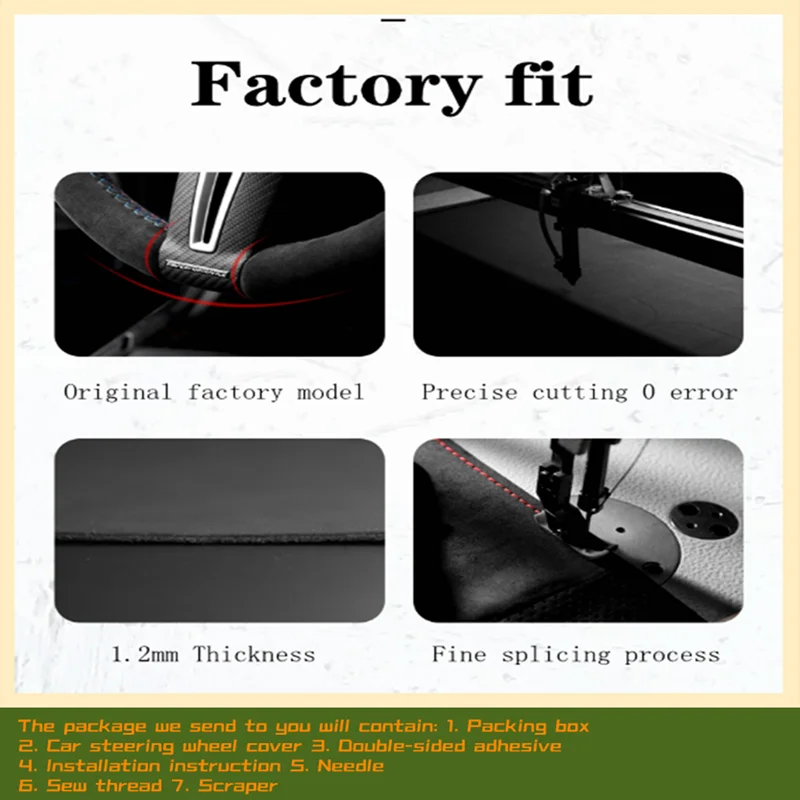 Car Steering Wheel Cover Braid Suede Leather For Jaguar XF XJL XE F-PACE F-TYPE Steering-Wheel Cover Wrap Car Accessories