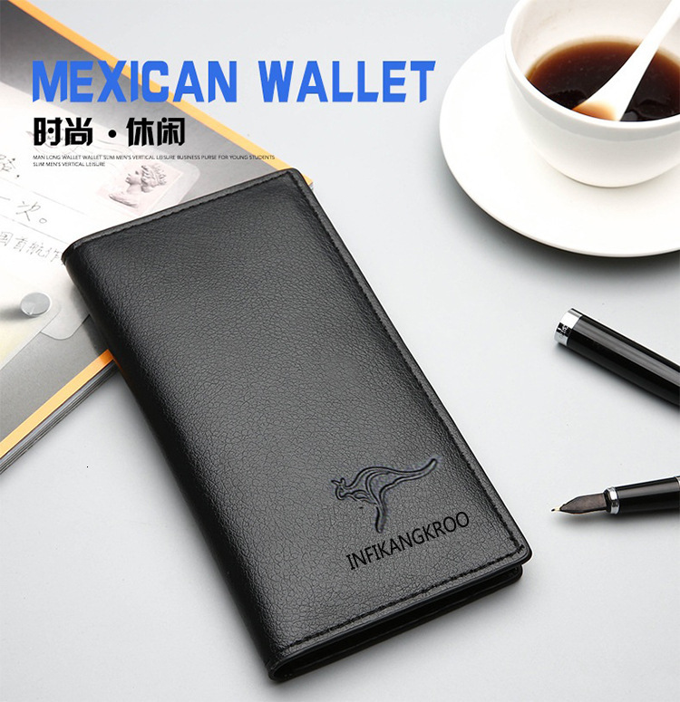 Yingfei Kangaroo Straight Long with Imprintable Handheld Men's Wallet