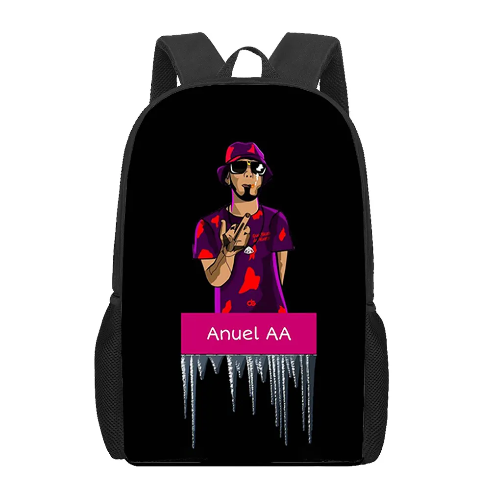 Anuel AA Rapper Hip Hop 3D Print School Bags for Boys Girls Students Backpacks Kids Book Bag Women Men Casual Travel Backpack