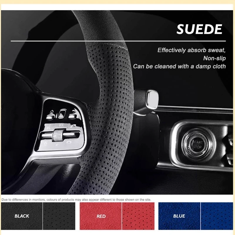 Steering Cover Car Wheel For Golf 6 6 ddmysmile VW Polo Sagitar Bora Santana Jetta 5 Suede DIY Steering-Wheel Cover Wrap Smile -