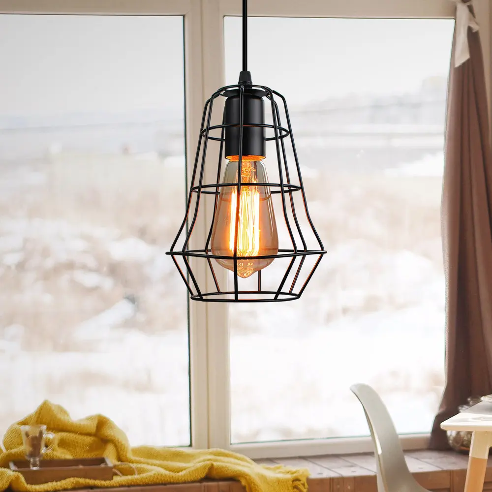 Vintage Industrial Retro Loft Pendant Ceiling Light LED Hanging Lamp Shade for Home Living Room Kitchen Lighting Luminaire Decor