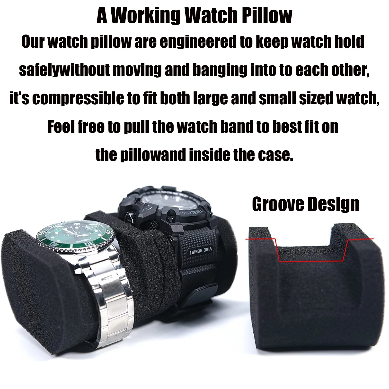 Watch Travel Cases,Watch Box for Men, Black 3 Slot Watch Roll Travel Case Organizer Display,Travel Watch Cases For Men and Women