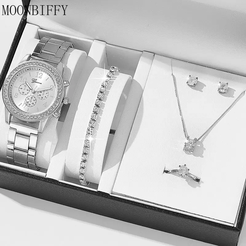 Rose Gold Luxury Rhinestone Watches Women Crystal Quartz Bracelet Watches Wristwatch Ladies Wristwatch Clock Relogios (No Box)