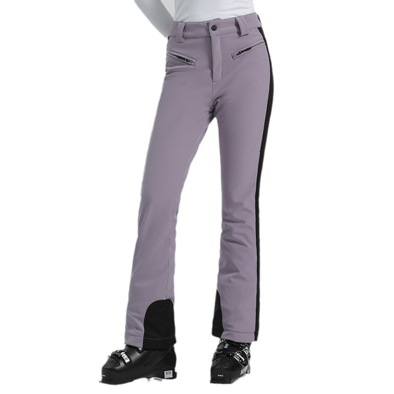 GSOU SNOW Ski For Women Windproof Waterproof Thicken Snow Pants Outdoor Sports Snowboarding, Breathable Strap Trousers